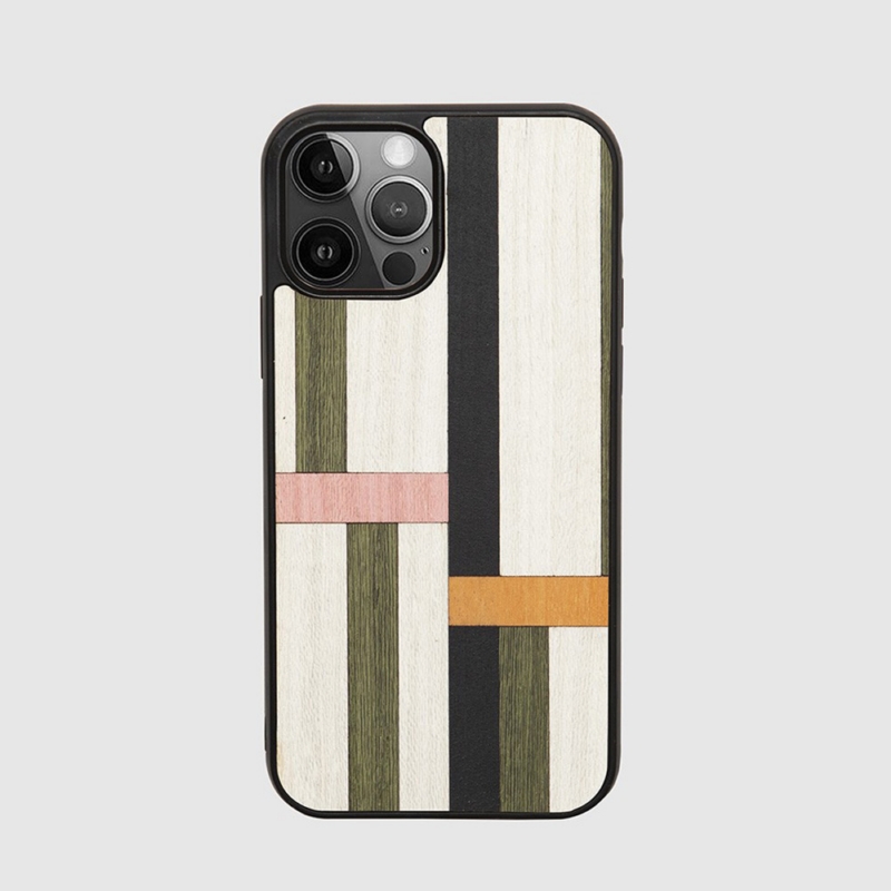 【預購】WOOD'D ◆ 原木手機殼/色彩方格 COLOR GRID-iPhone 系列