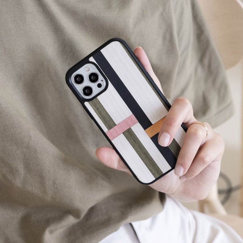 【預購】WOOD'D ◆ 原木手機殼/色彩方格 COLOR GRID-iPhone 系列