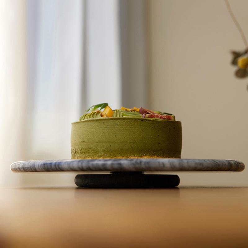 奇鈺家居 ◆ 【活動組合】白色大理石料理板 + 圓形轉盤/2色 (組)