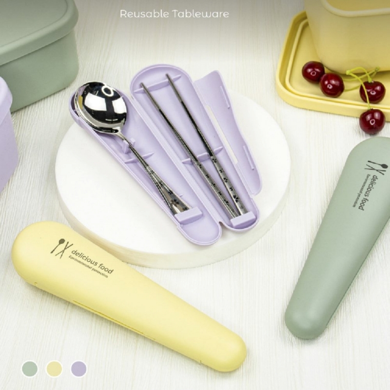 台灣 LMG ◆ 316繽紛櫻花環保餐具組-三色