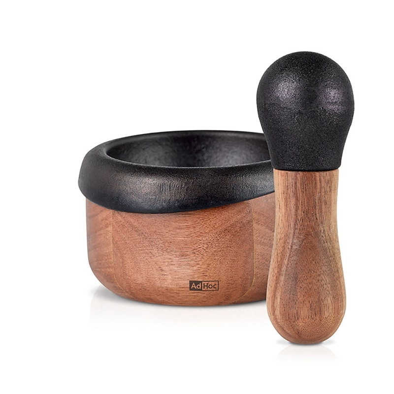 德國 AdHoc ◆ 鑄鐵實木研缽組