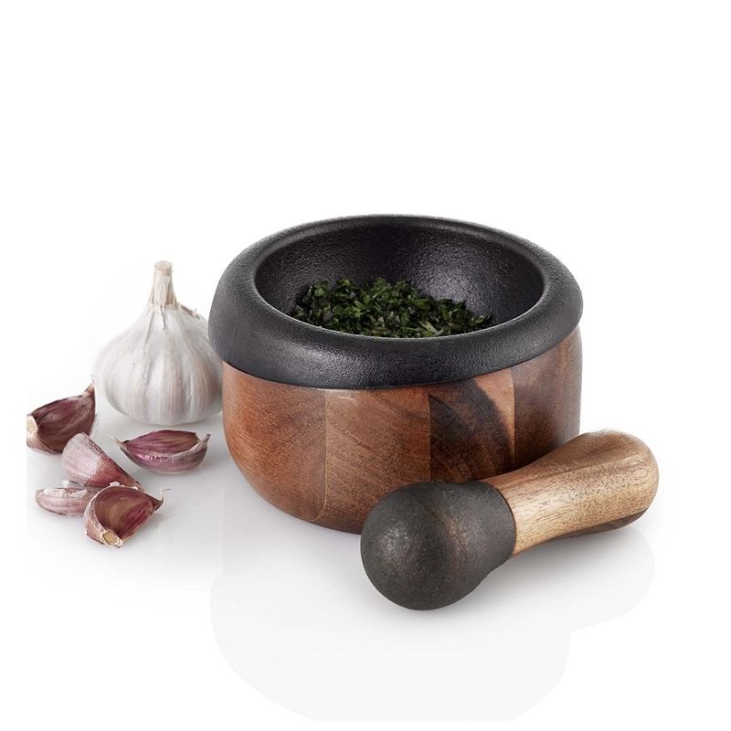 德國 AdHoc ◆ 鑄鐵實木研缽組