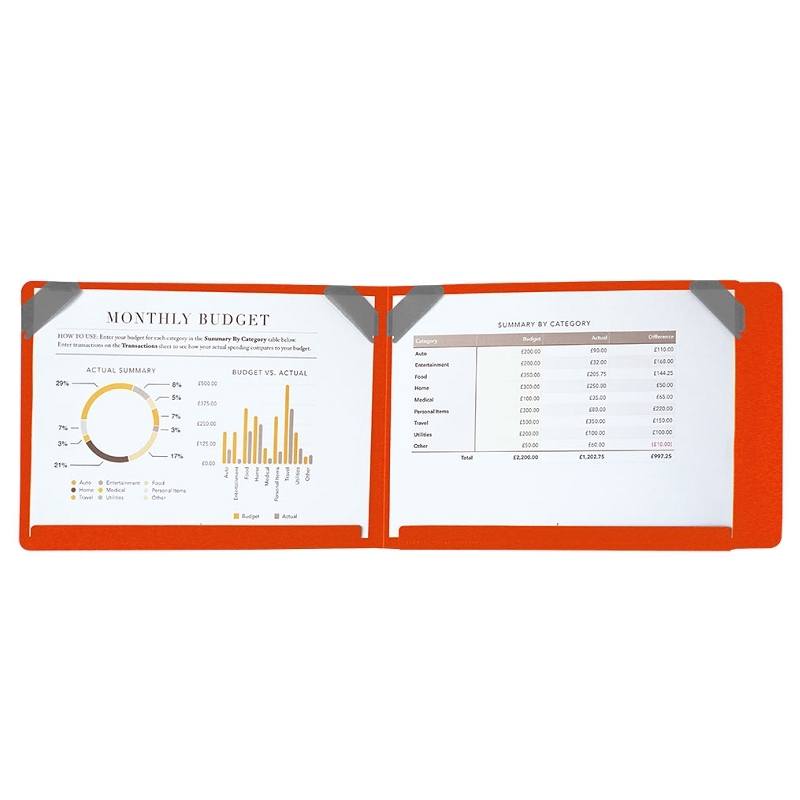 SN°OVAE ◆ 跨頁圖表資料夾 (四色)
