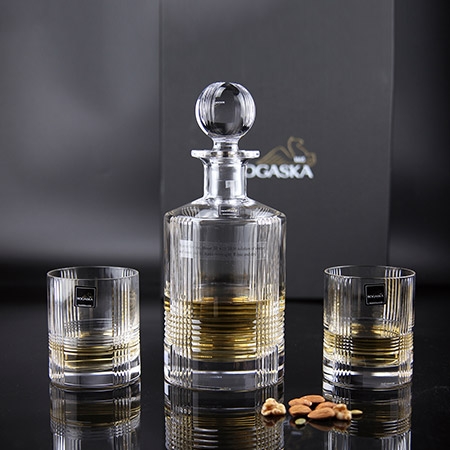 【Rogaska】FAN CLUB 英倫雅仕-酒壼+威士忌杯2入