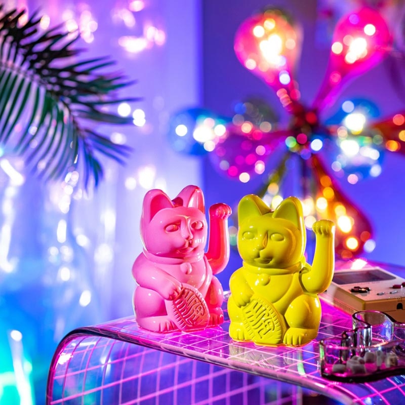 【預購9月到貨】幸運繽紛招財貓-邁阿密之夜系列 (亮粉/亮黃)