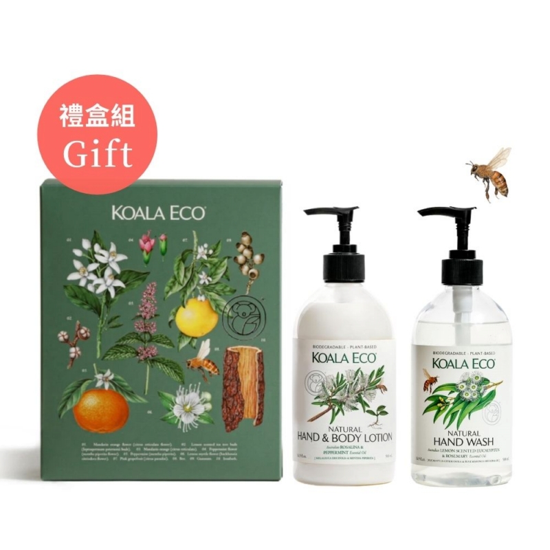 澳洲 Koala Eco｜【洗潤呵護】二入組禮盒─護潤護手霜&護潤洗手露