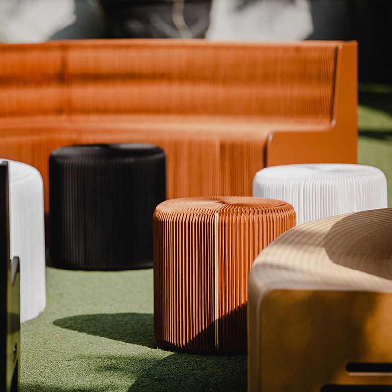 台灣 洛陽紙櫃 ◆ Sandstone Stool 蜂巢凳 沙岩棕