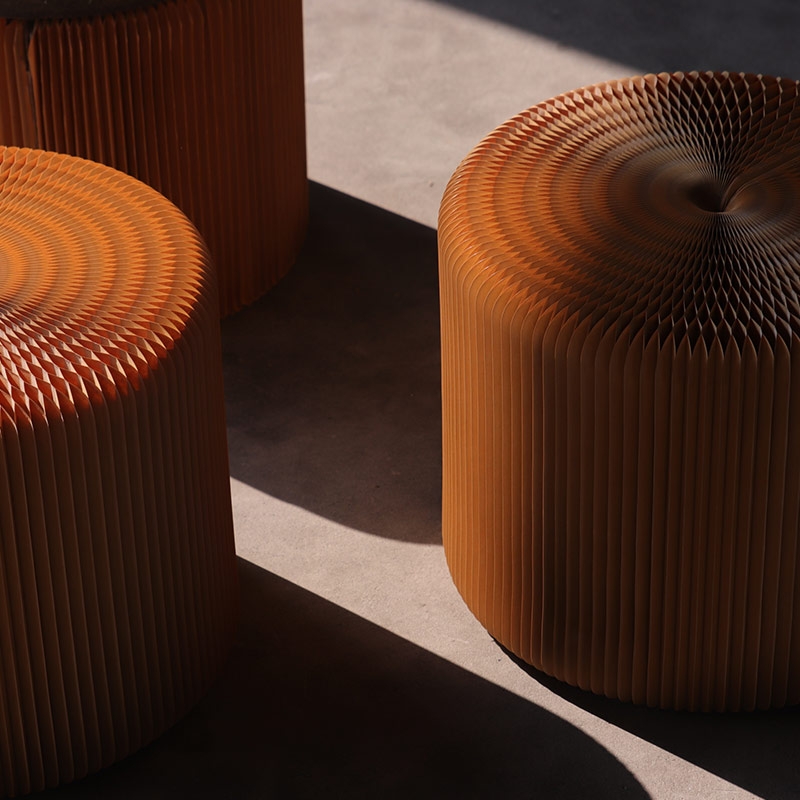 台灣 洛陽紙櫃 ◆ Virgin Tiny Stool 蜂巢小凳 淺牛皮