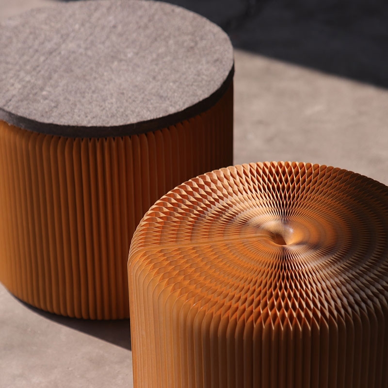 台灣 洛陽紙櫃 ◆ Virgin Tiny Stool 蜂巢小凳 淺牛皮