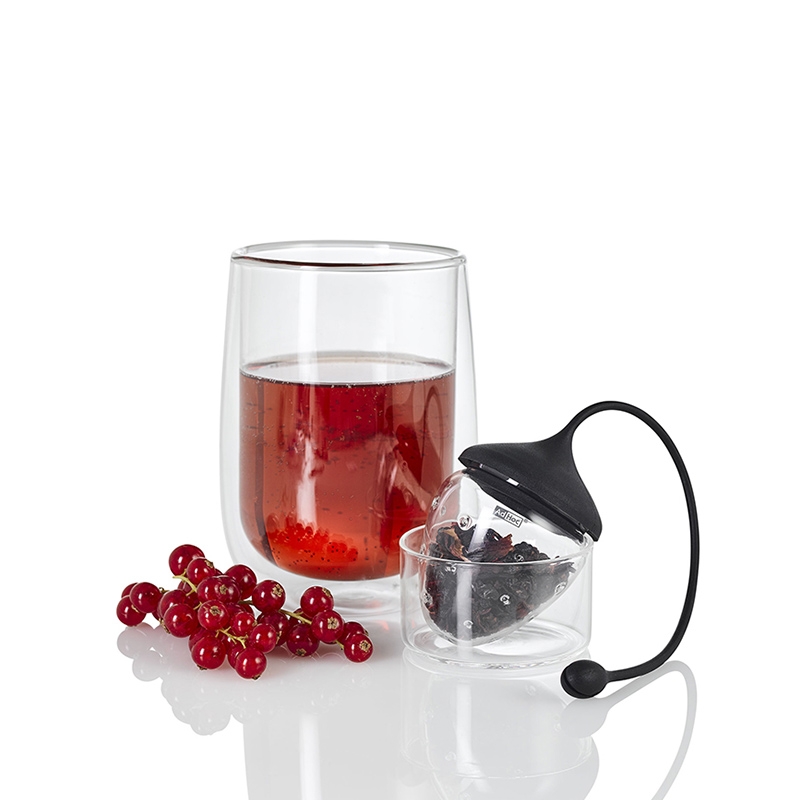 德國 AdHoc ◆ 草莓造型玻璃濾茶器/含座