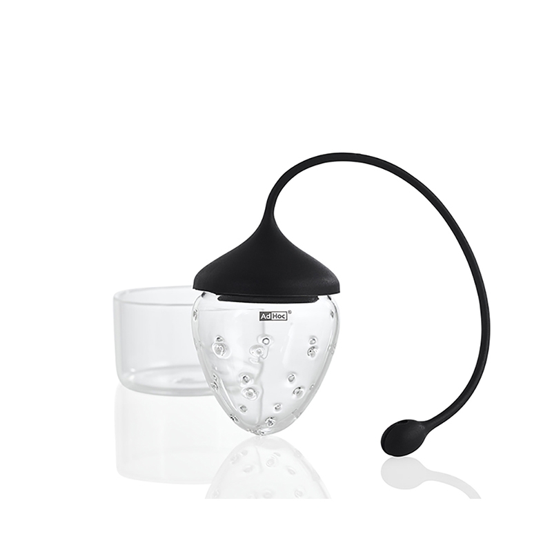 德國 AdHoc ◆ 草莓造型玻璃濾茶器/含座