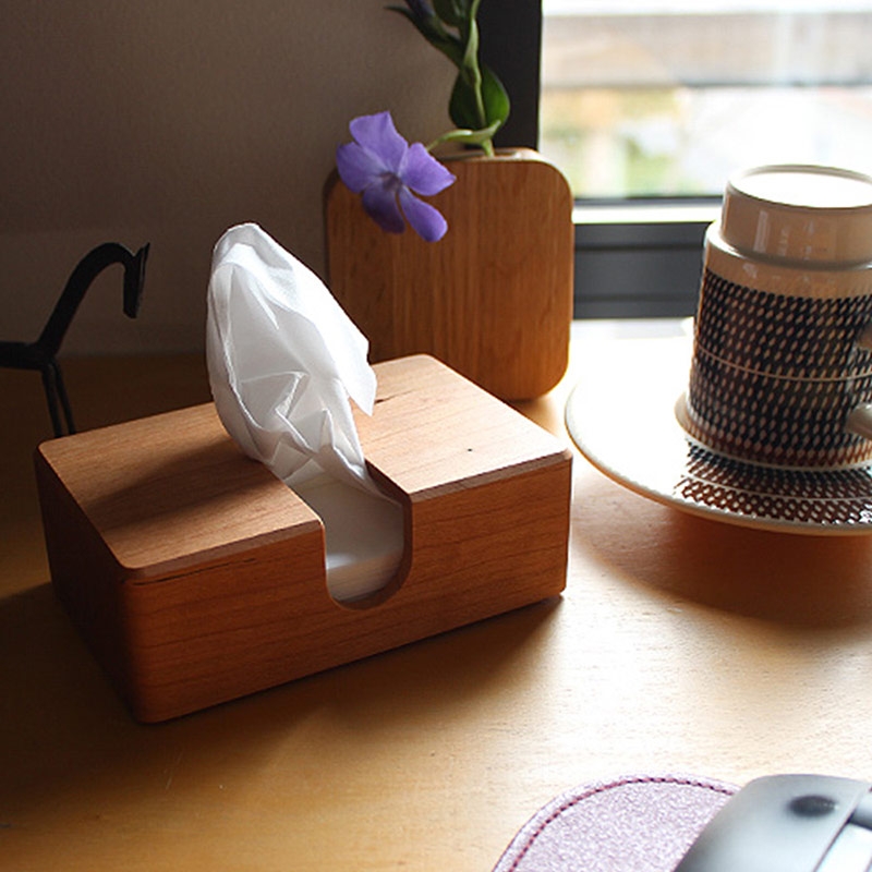 【預購】Hacoa ◆ 原木袖珍面紙盒 楓木/核桃木