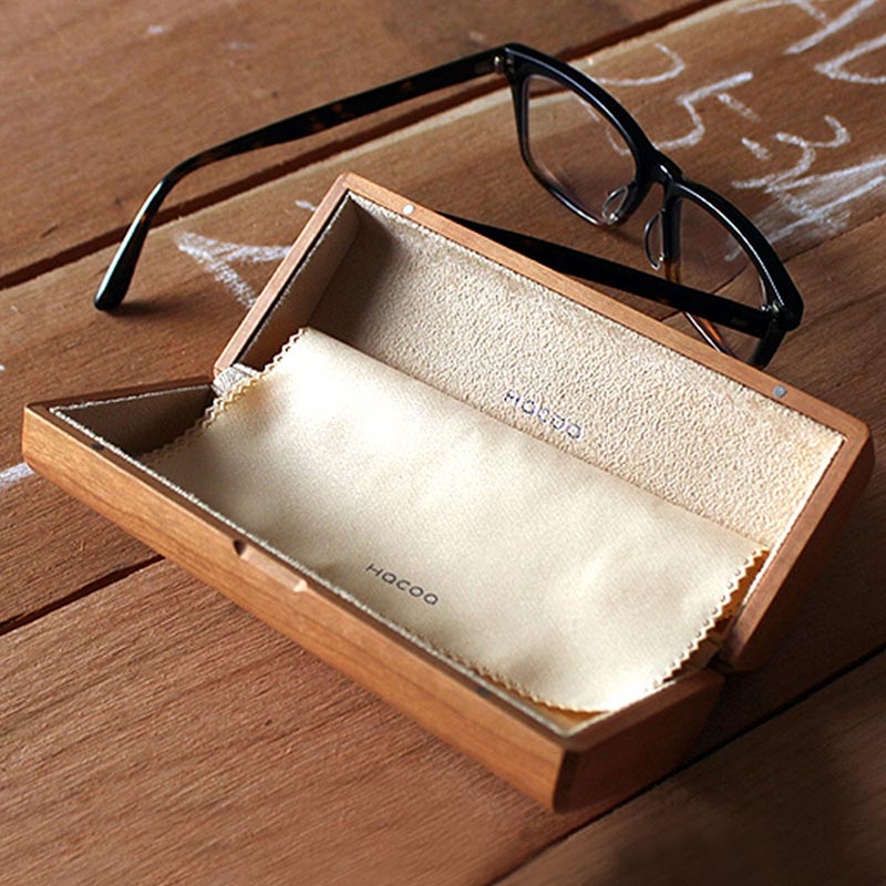 【預購】Hacoa ◆ 經典原木眼鏡盒 櫻桃木/核桃木