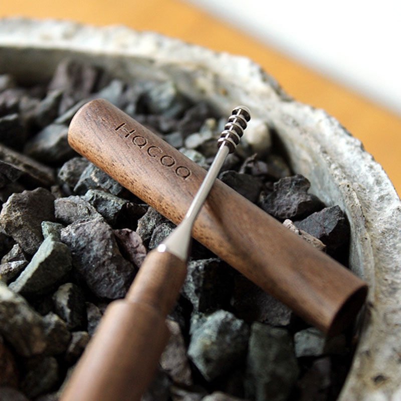 【預購】Hacoa ◆ 原木掏耳棒 櫻桃木/核桃木