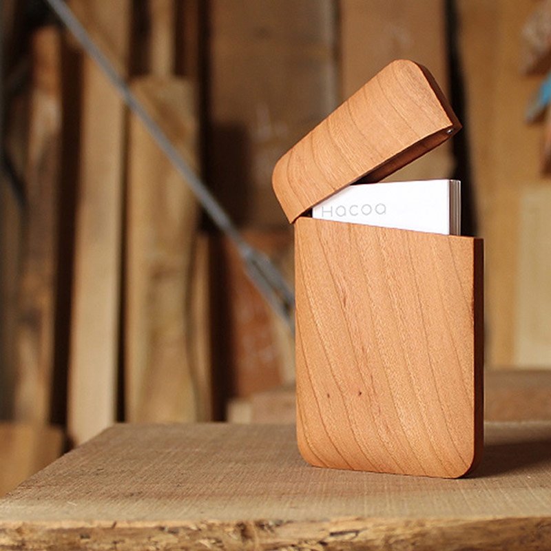 【預購】Hacoa ◆ 原木紳士名片盒 櫻桃木/核桃木