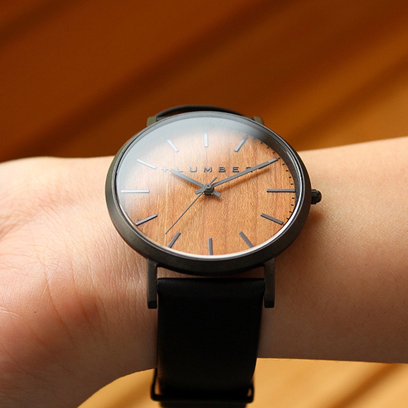 【預購】Hacoa ◆ Lumber 1100原木手錶 櫻桃木/黑檀木