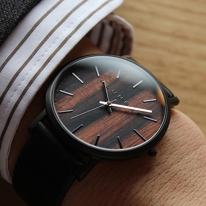 【預購】Hacoa ◆ Lumber 1100原木手錶 櫻桃木/黑檀木