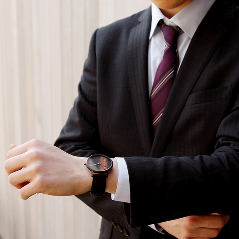 【預購】Hacoa ◆ Lumber 1100原木手錶 櫻桃木/黑檀木