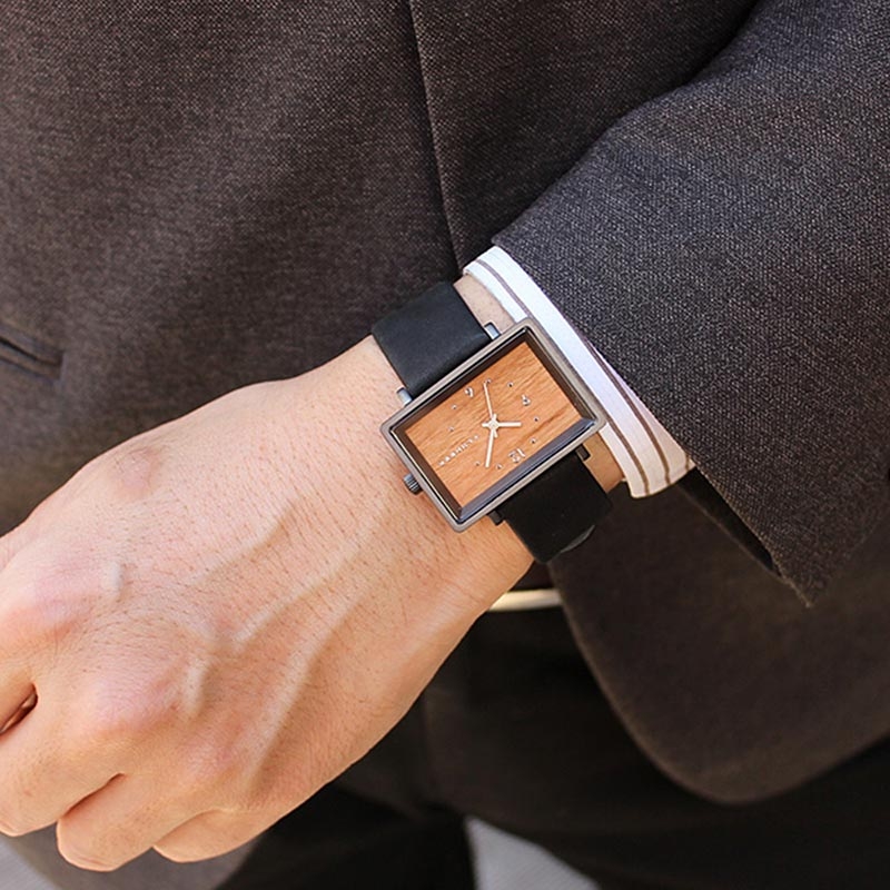 【預購】Hacoa ◆ Lumber 1200原木手錶 櫻桃木/黑檀木